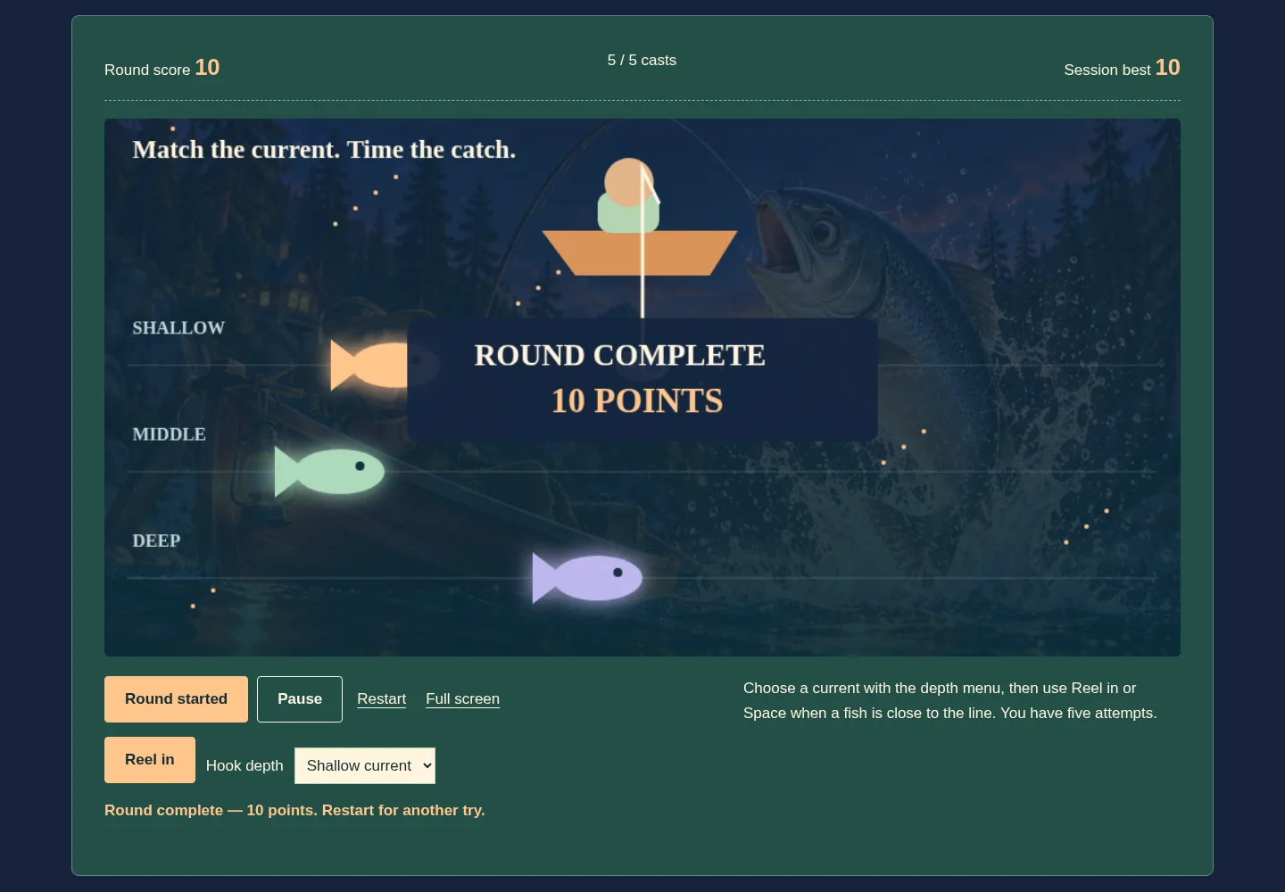 Emberpond Drift score and controls after play