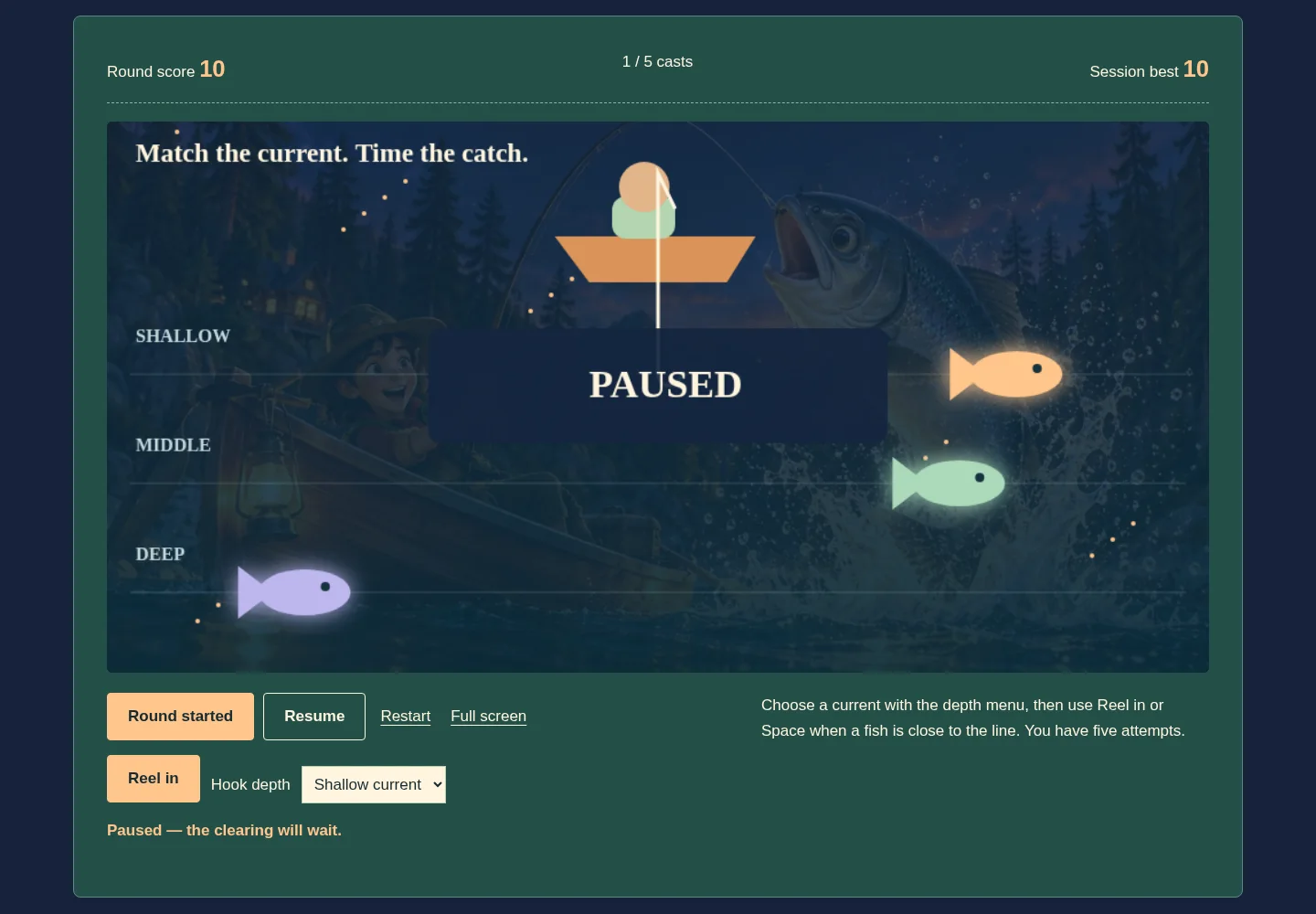 Emberpond Drift actual browser gameplay
